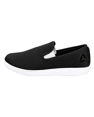 MEN'S REEBOK TEAD SMOOTH SLIP ONS-BLACK/FLAT GREY-10-1