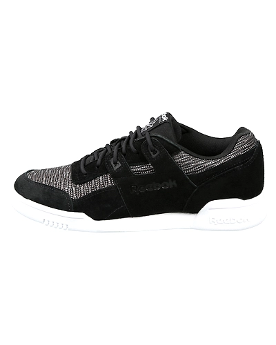 MEN'S REEBOK CLASSICS WORKOUT PLUS FLEXWEAVE SHOES-BLACK/WHITE/SPRIT WHITE-8-1