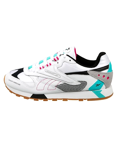 WOMEN'S REEBOK CLASSICS LEATHER ATI 90S SHOES-WHITE/TEAL/BLACK/GREY/PIN-5-1