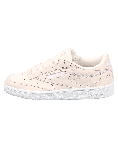 WOMEN'S REEBOK CLASSICS CLUB C 85 TRIM NUBUCK SHOES-PINK/WHT/GREY-7-1