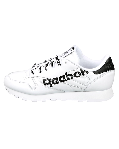 WOMEN'S REEBOK CLASSIC LEATHER SHOES-WHITE/BLACK-5-1