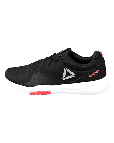 WOMEN'S REEBOK TRAINING FLEXAGON FORCE SHOES-7-BLK/WHT/ROSE/ALLOY/SILVER-1