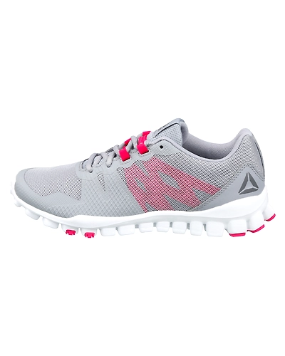 WOMEN'S REEBOK REALFLEX TRAIN 5.0 SHOES-SHADOW/WHITE/SHARK/PINK-7-1