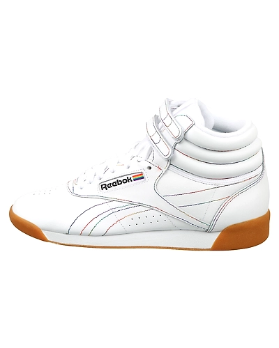 WOMEN'S REEBOK CLASSICS FREESTYLE HI PRIDE SHOES-WHITE/CANRED/COBALT-7-1