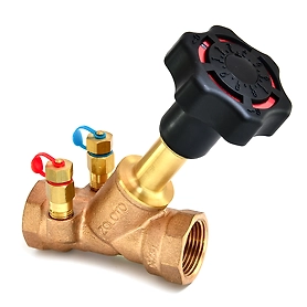 1087 Bronze Double Regulating Balancing Valve (Screwed) With Nozzle, PN 16