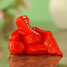 craftam lord ganesha idol for car dashboard, decorative ganpati murti for home, office, resin ganesh statue with diamond studded design