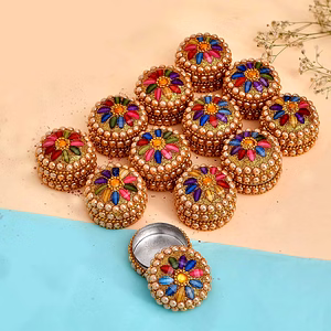 Handcrafted Pearl Kumkum Box, Decorative Sindoor Dabbi for Puja, Return Gifts & Festival Decor