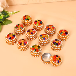 craftam decorative kumkum box, for puja, wedding return gifts