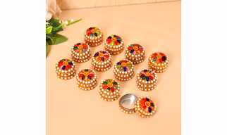 Craftam Decorative Kumkum Box, for Puja, Wedding Return Gifts