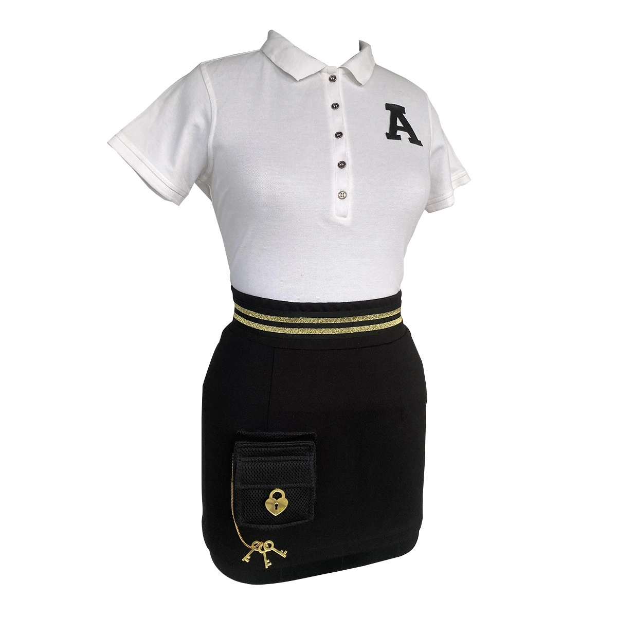 Short Skirt with Utility Pocket-White-2