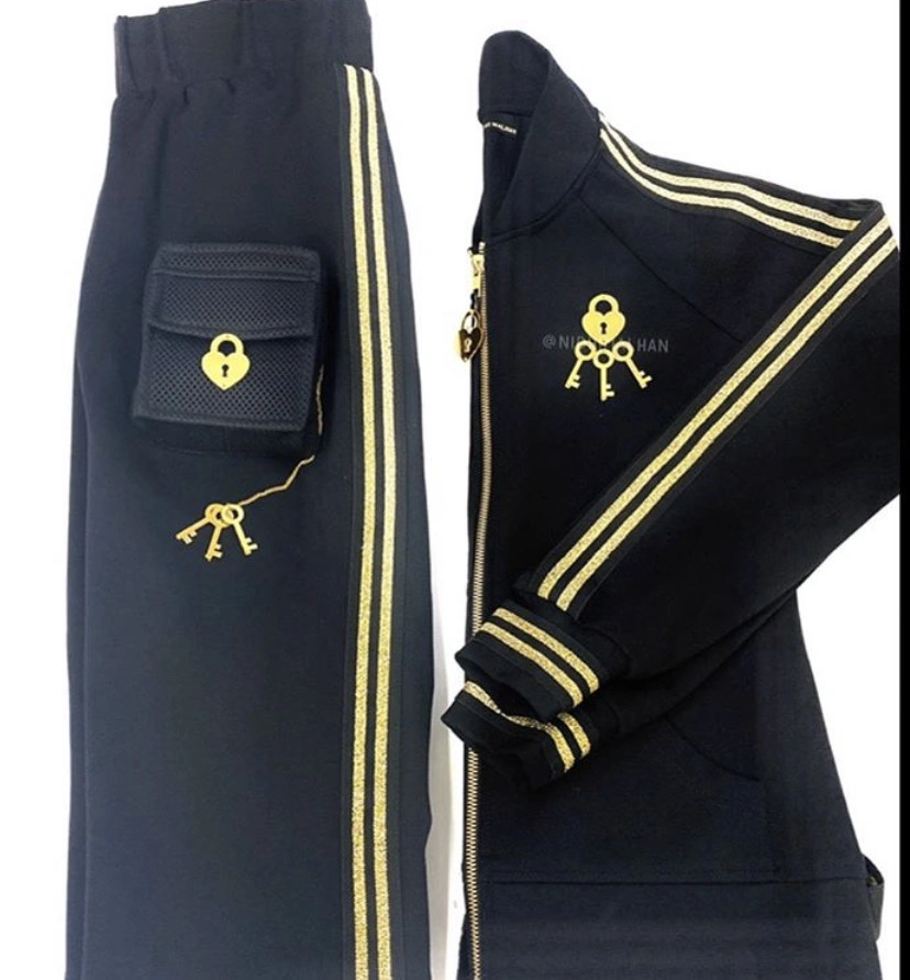 Track Suit with Utility Pockets (Lock &amp; Key Detailing)-DQLC3-M