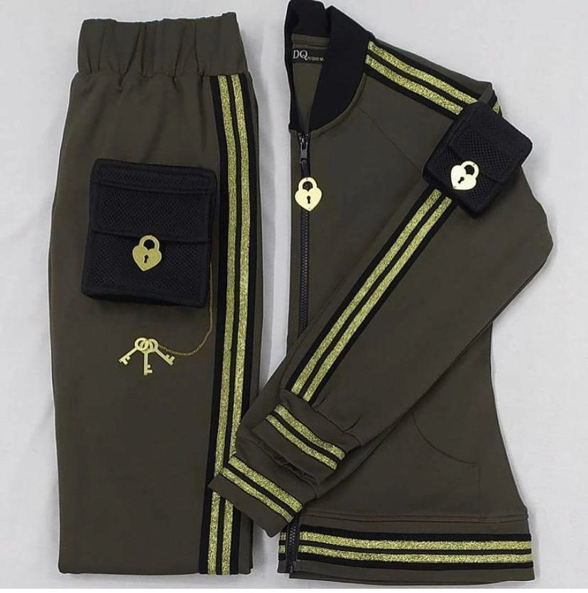 Track Suit with Utility Pockets (Lock &amp; Key Detailing)-DQG01-S