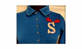 Alphabet Polo with Reindeer Horns (Half Sleeves)