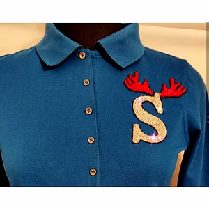 Alphabet Polo with Reindeer Horns (Half Sleeves)