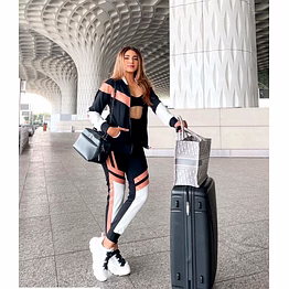vegan leather track suit