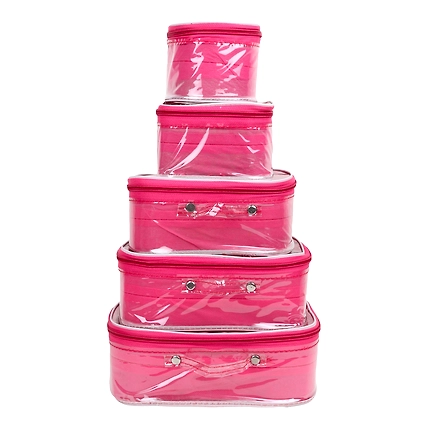 RASAFA Fashionable Makeup Kit box, Spacious interior, Storage case, Jewellery Vanity Box (Pink)-PNKK-511