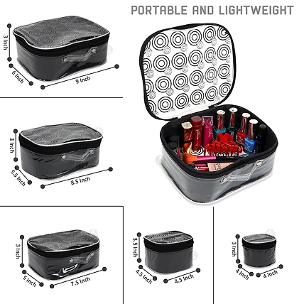 RASAFA Fashionable Cosmetic box, MakeupKit Box, Jewellery Bag, Storage Case Vanity Box (Black)-1