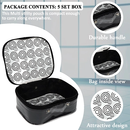 RASAFA Fashionable Cosmetic box, MakeupKit Box, Jewellery Bag, Storage Case Vanity Box (Black)-2