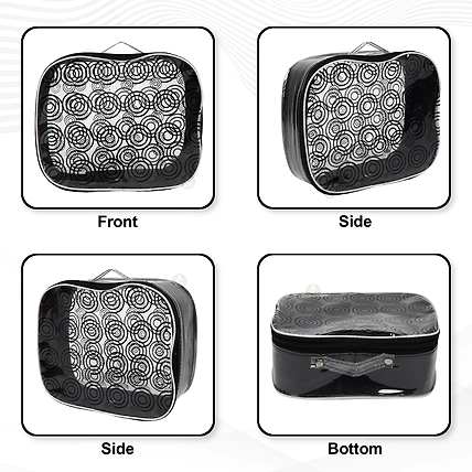 RASAFA Fashionable Cosmetic box, MakeupKit Box, Jewellery Bag, Storage Case Vanity Box (Black)-3