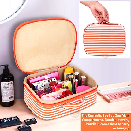 RASAFA Luxury Pack of 5 Cosmetic Box, Makeup Kit, Storage Case Vanity Box (Orange)-2