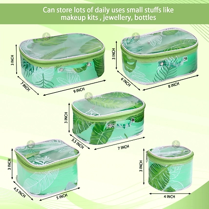 RASAFA Pack Of 5 Gorgeous Makeup Kit Box, Spacious Interior Cosmetic Box Vanity Box-1