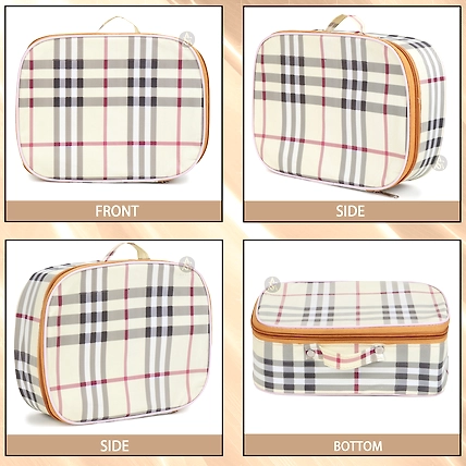 RASAFA Pack Of 5 Elegant Makeup Kit Box, Essential Kit Cosmetic Box Vanity Box (Cream)-4