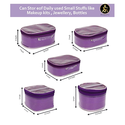 RASAFA high quality Cosmetic box, Jewellery Bag, Storage Case Vanity Box (Purple)-1
