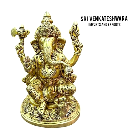 Ganesh Ji Statue Brass Weight 7.150kg Height 12’inch Width 8’inch-12430450