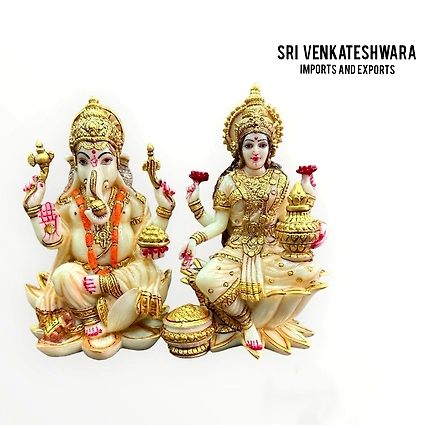 Ganesh Lakshmi Statue Culture Marble Height 7’inch Width 5’inch-12430454