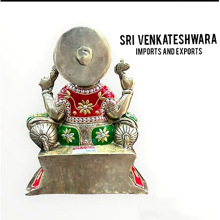 Ganesh Ji Statue Brass Stone Work Weight 4.690kg Height 9’inch Width 7.5’inch-2