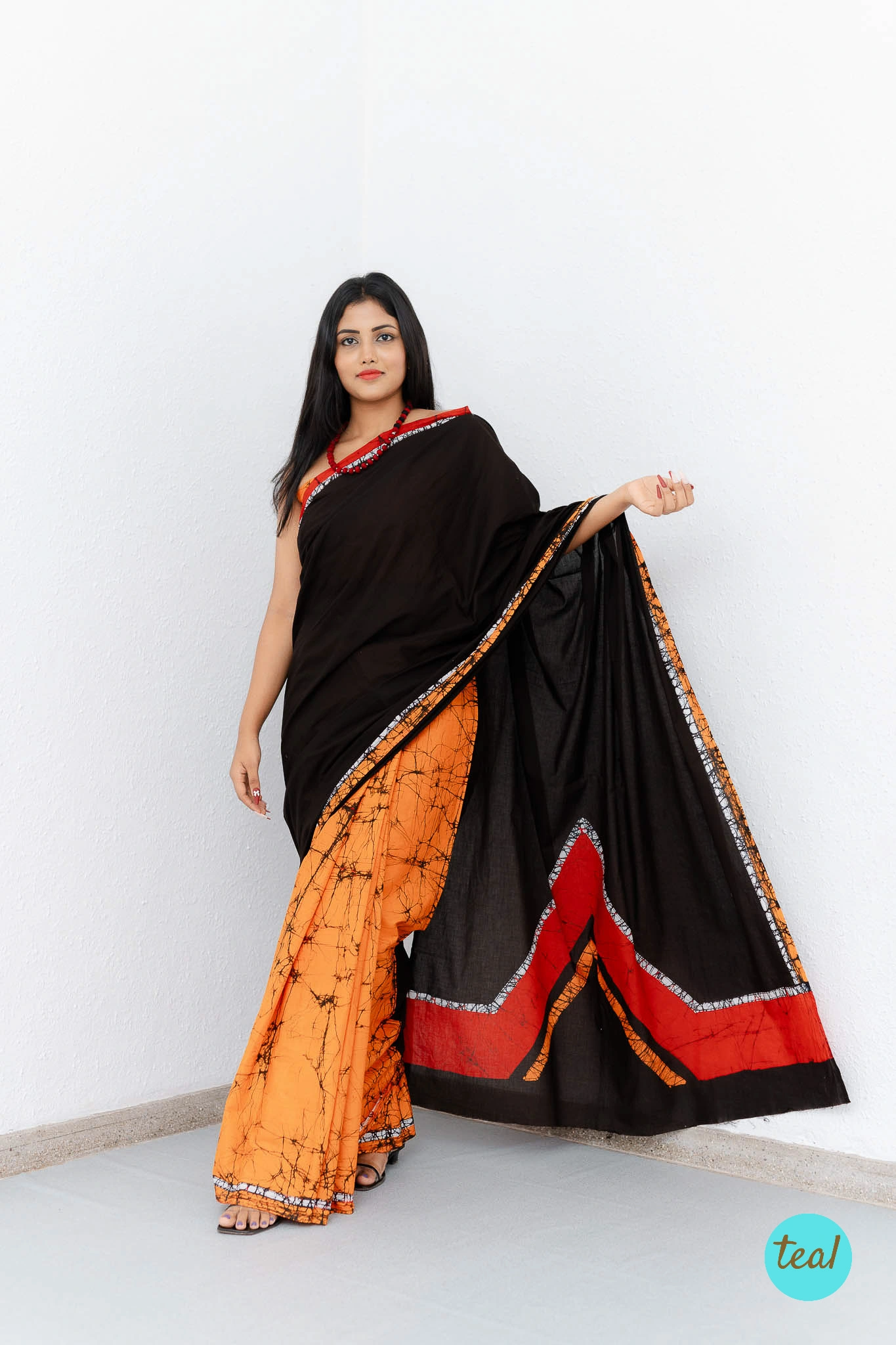 Four colour batik saree D102-2