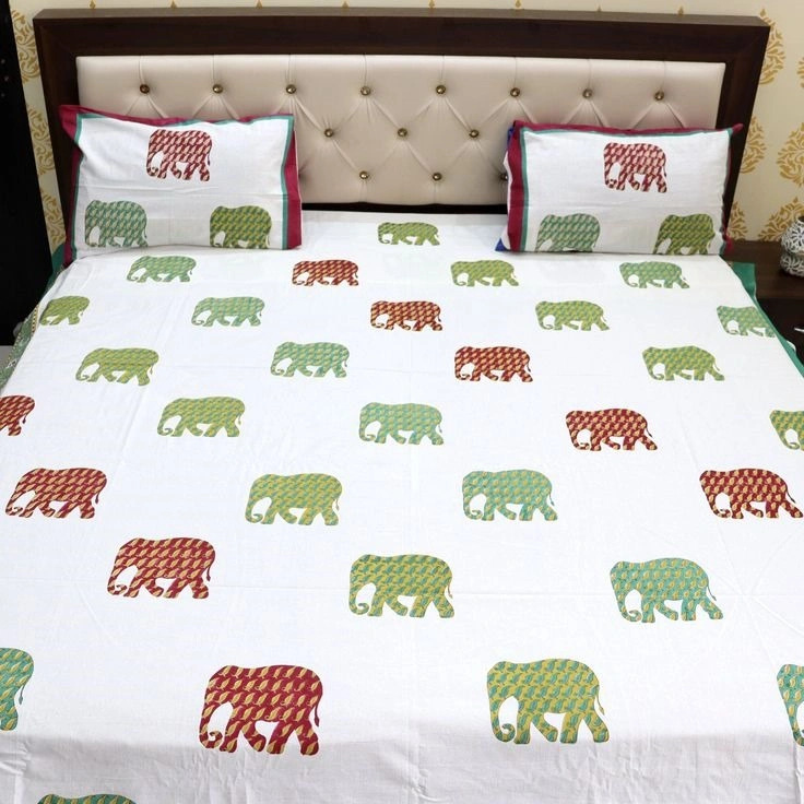 Elephant Design Rajasthani Cotton Bedsheet,jaipuri-2