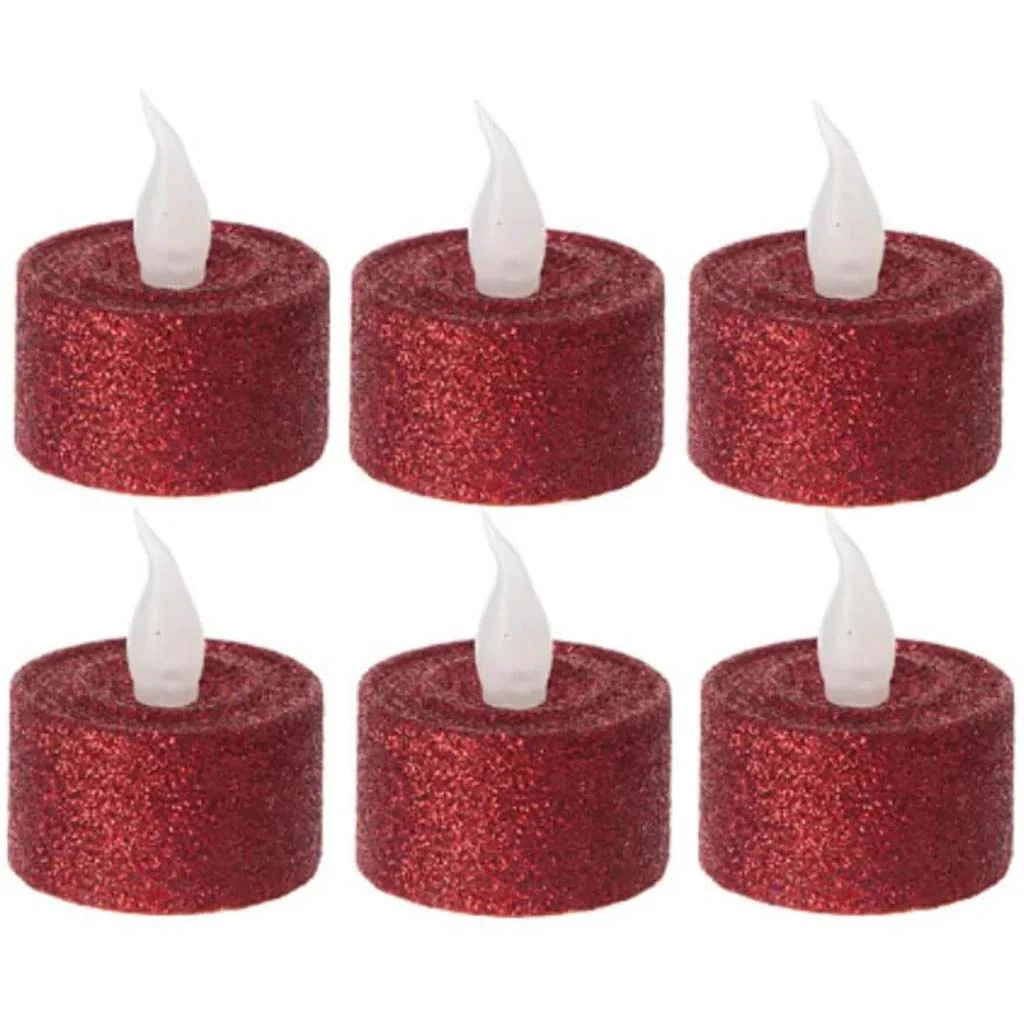 Decorative sparkel candles wine red coloure-2