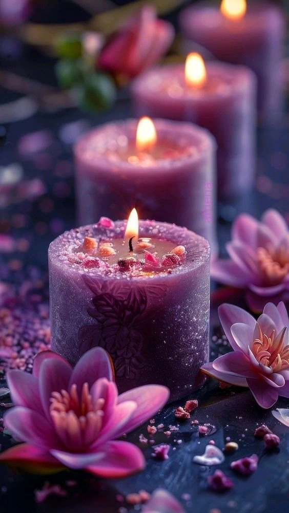 Purple blossom candle-SQ-DL04