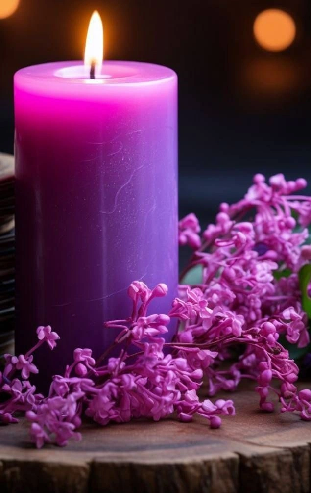 Purple blossom candle-1