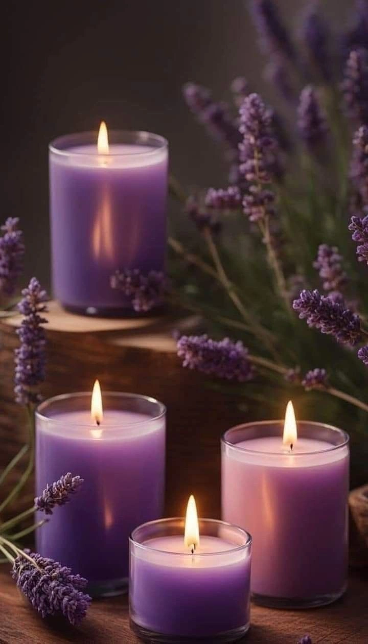 Purple blossom candle-2