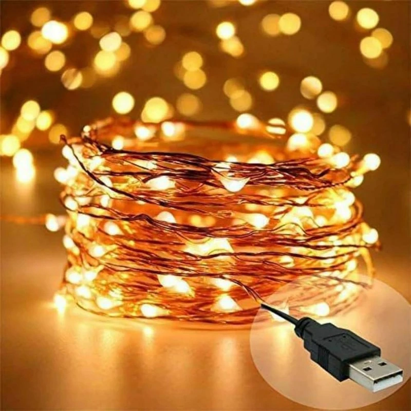 Warm White color 10 Meter USB Powered LED Fairy String Light-1