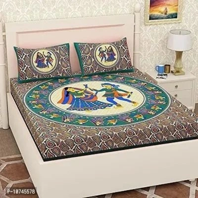 Cotton 144TC Double Bedsheet With 2 Pillow Covers pf-share-iconShare By Rajasthan Decor-1