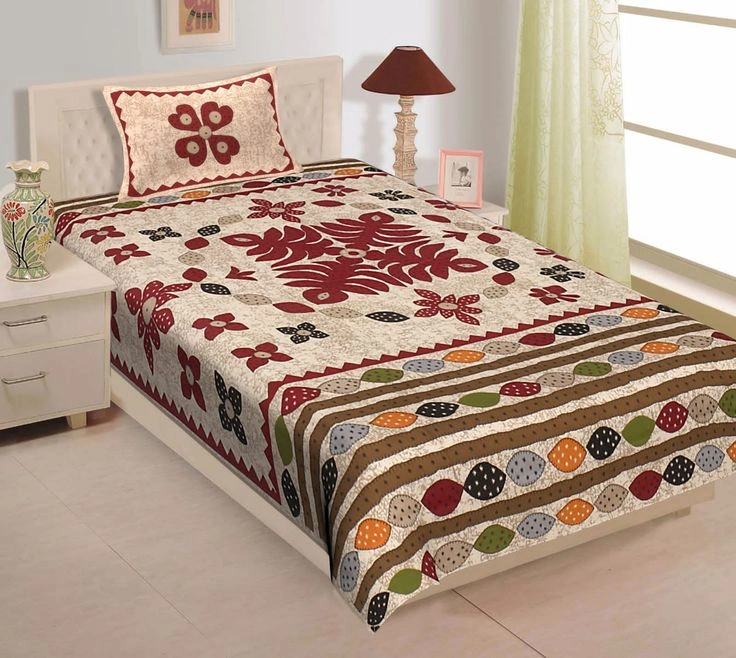 Rajasthani Jaipuri Barmeri Bedsheet with 2 Pillow Covers. Bed sheets Can Keep You Cool In Summer And Warm In Winter.-1