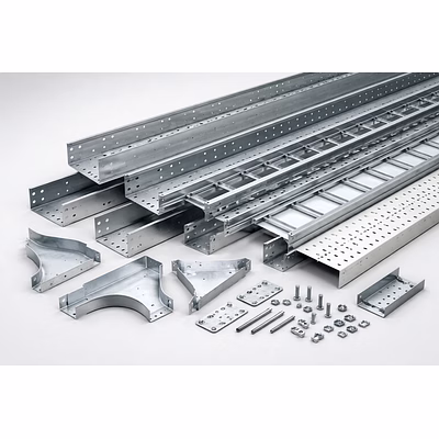 industrial cable tray system – perforated, ladder & gi/ms/ss cable management trays
