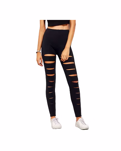 Latest Street Fashion Women's Stretchable Cut Out Skinny Tight-4