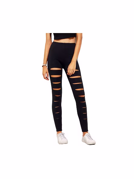 Latest Street Fashion Women's Stretchable Cut Out Skinny Tight