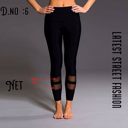 latest street fashion double bottom net women's legging for gym yoga sports bottom wear