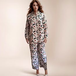 latest street fashion women's printed co-ord set
