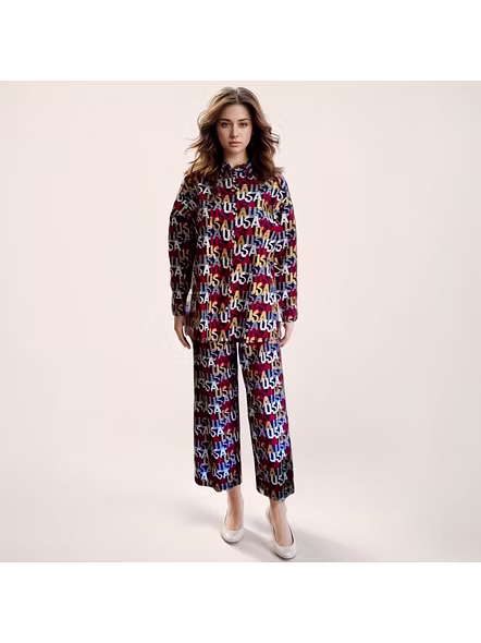 Latest Street Fashion Golden Shimmer  Letter  Co-ord Set