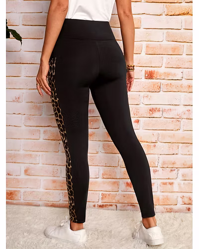 Latest Street FashionTiger Print Side Panel Pocket Gym Yoga Daily Wear Track Pants Leggings-S-4