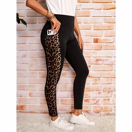 Latest Street FashionTiger Print Side Panel Pocket Gym Yoga Daily Wear Track Pants Leggings