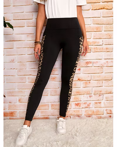 Latest Street FashionTiger Print Side Panel Pocket Gym Yoga Daily Wear Track Pants Leggings-S-3