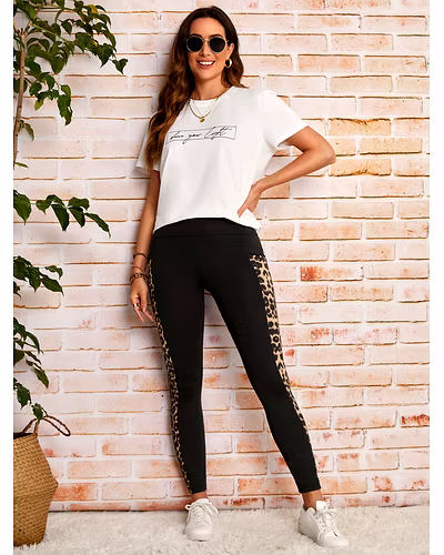 Latest Street FashionTiger Print Side Panel Pocket Gym Yoga Daily Wear Track Pants Leggings-S-1