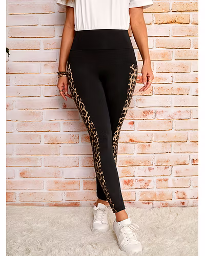 Latest Street FashionTiger Print Side Panel Pocket Gym Yoga Daily Wear Track Pants Leggings-S-2